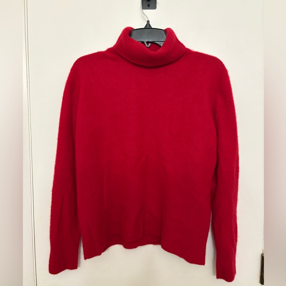 Apt 9 100% Cashmere Turtleneck Sweater Red Women's XL Knit Pullover